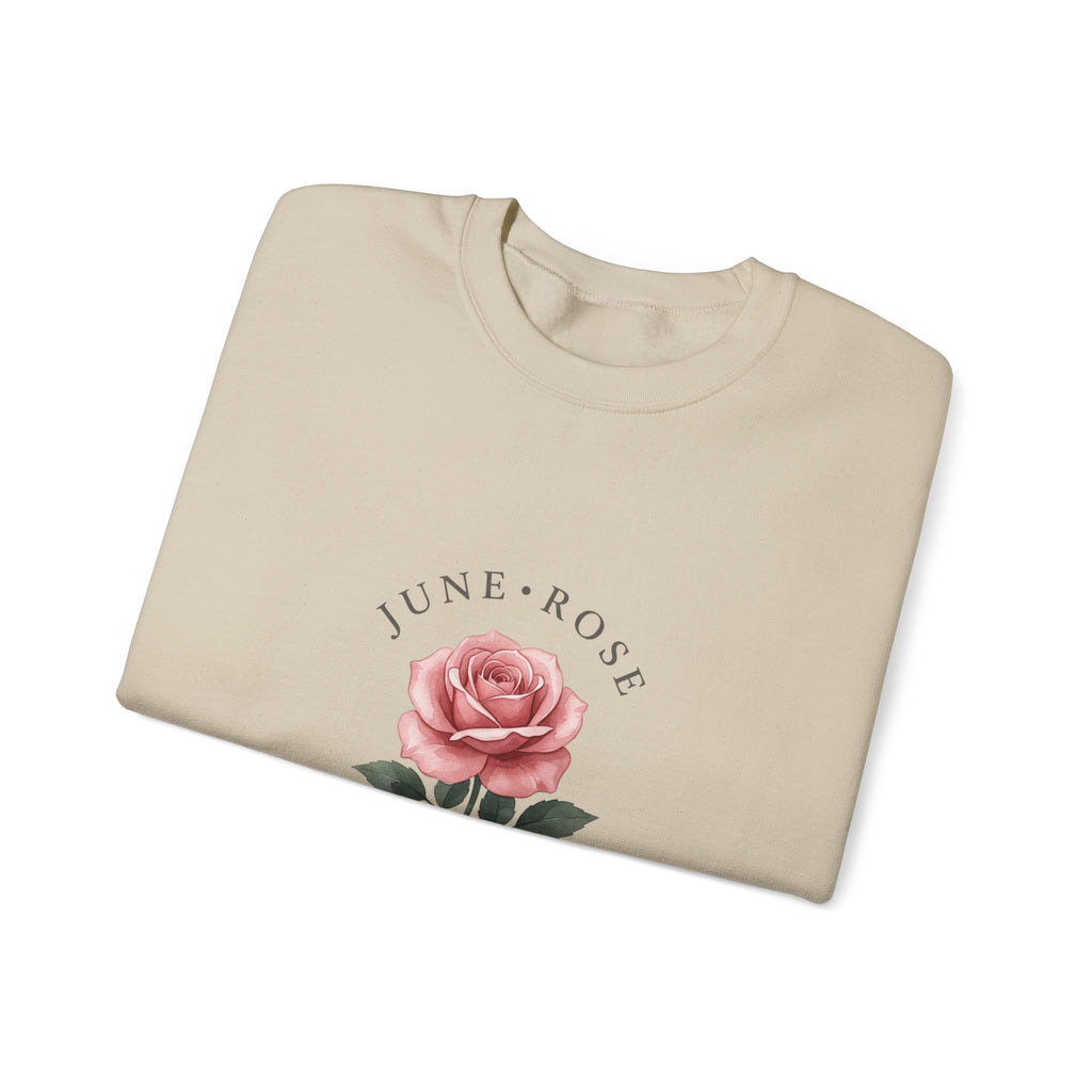 June Rose Birth Month Sweatshirt | Birth Flower, Botanical Watercolor