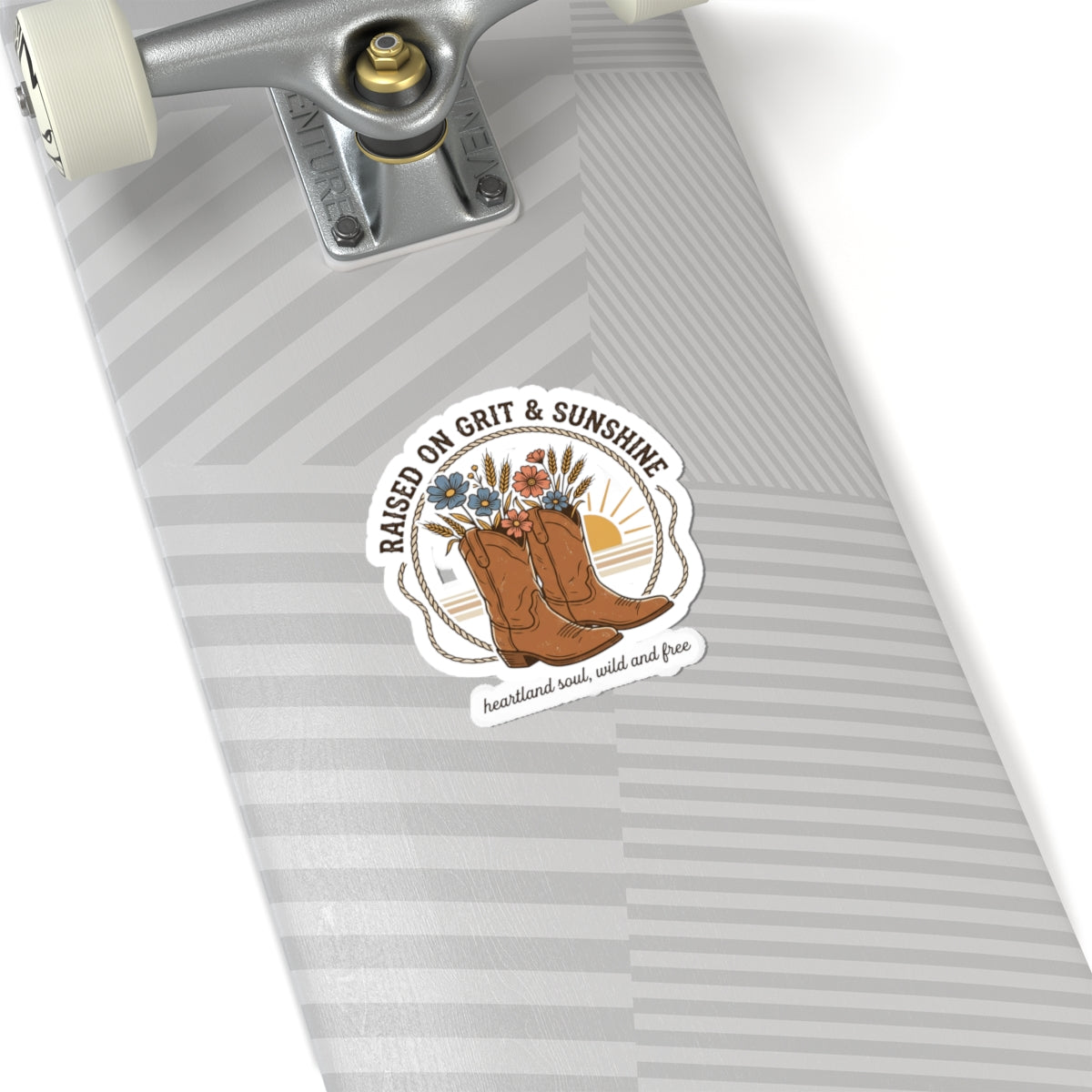 Raised on Grit & Sunshine Sticker | Western Cowgirl Rustic Ranch Prairie