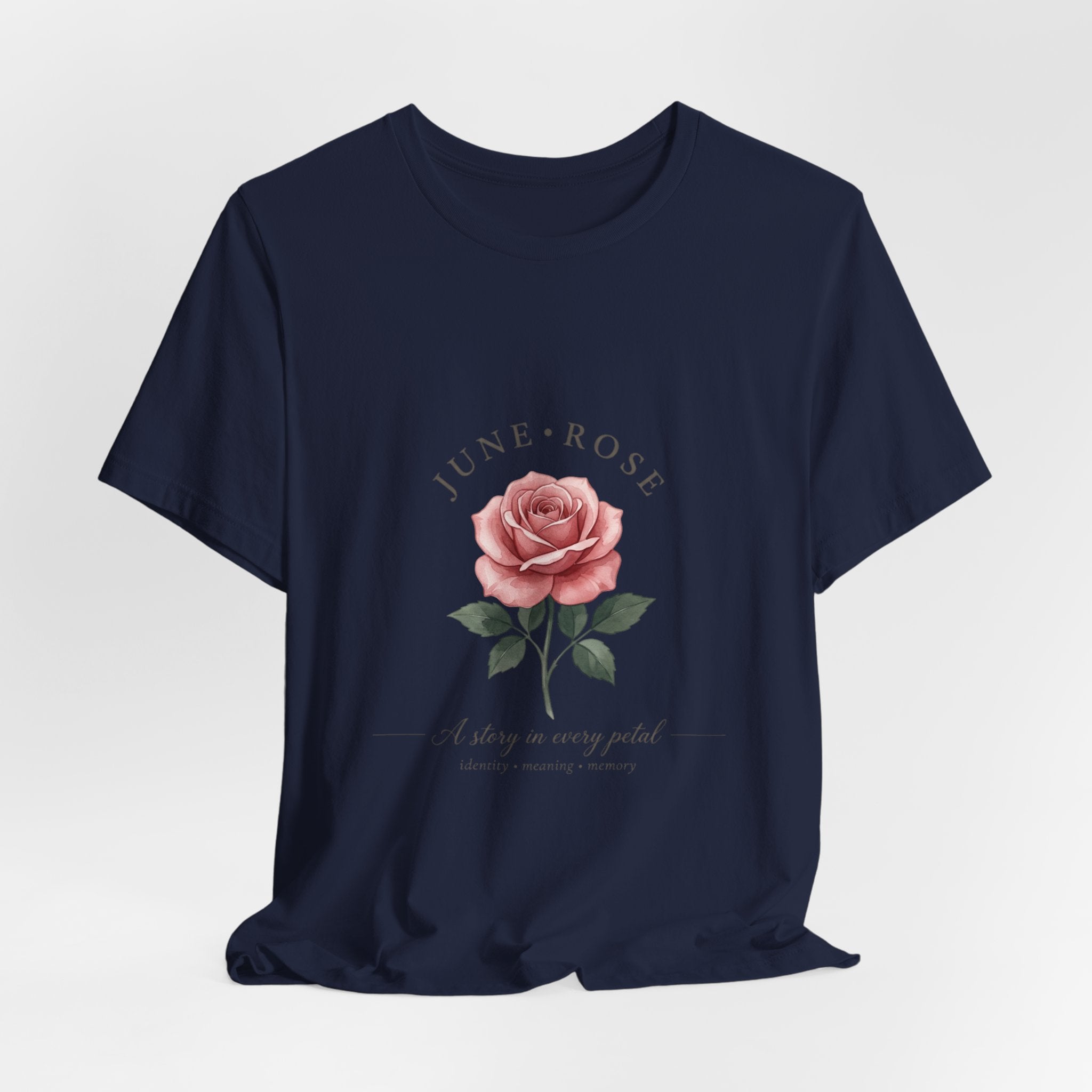 June Rose Birth Month Flower Tee | Botanical Watercolor, Personalized Name
