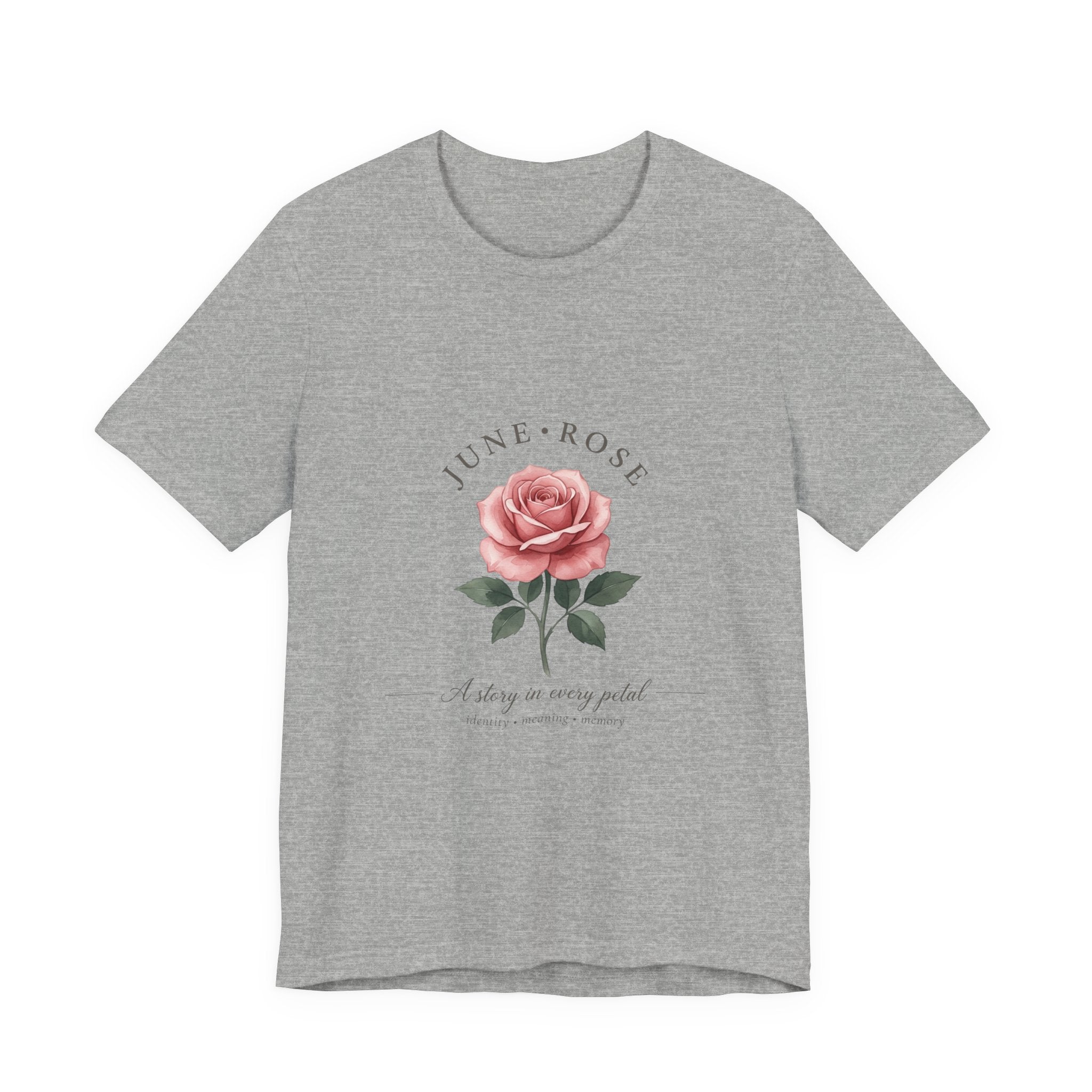 June Rose Birth Month Flower Tee | Botanical Watercolor, Personalized Name