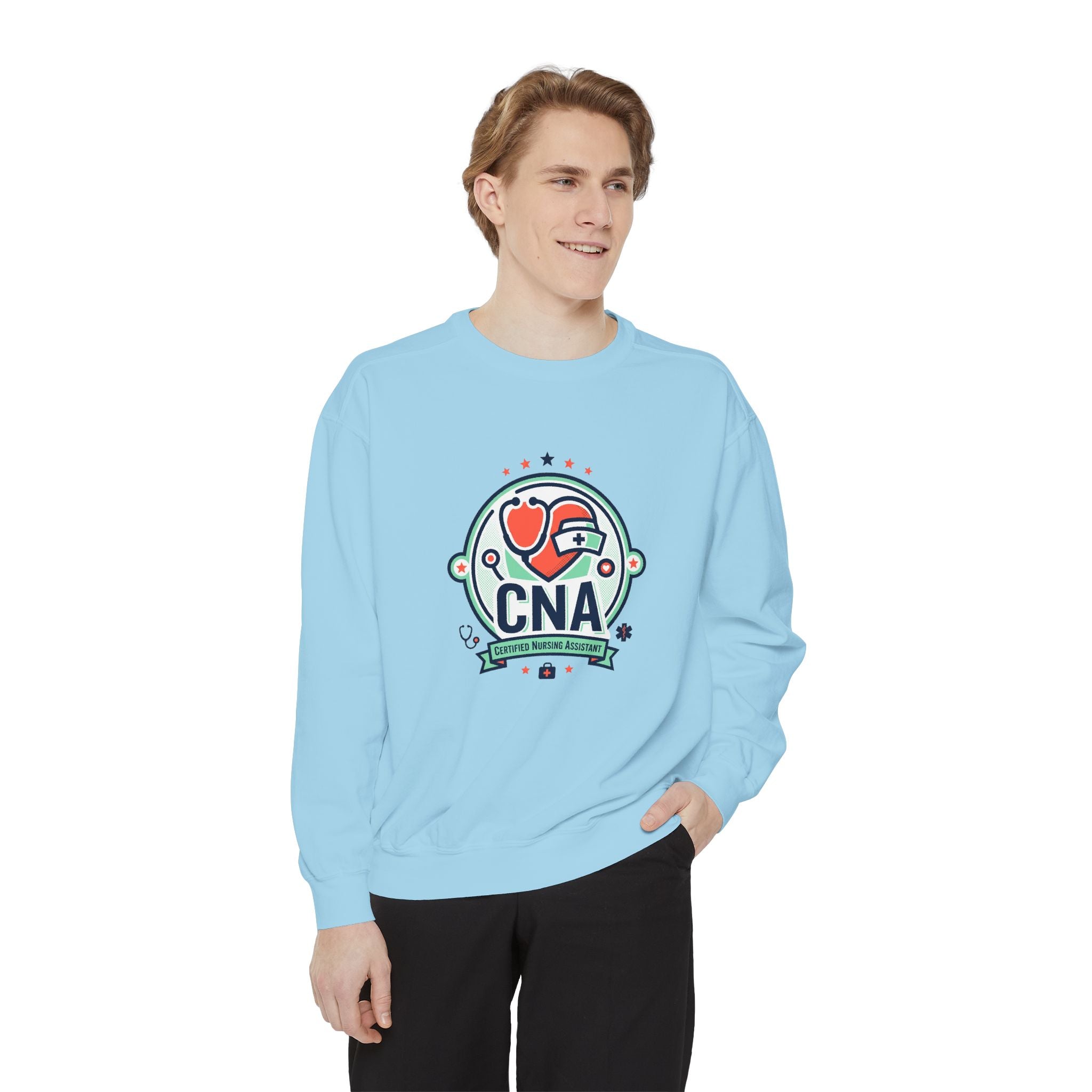 CNA Heart Stethoscope Sweatshirt — Certified Nursing Assistant Crewneck