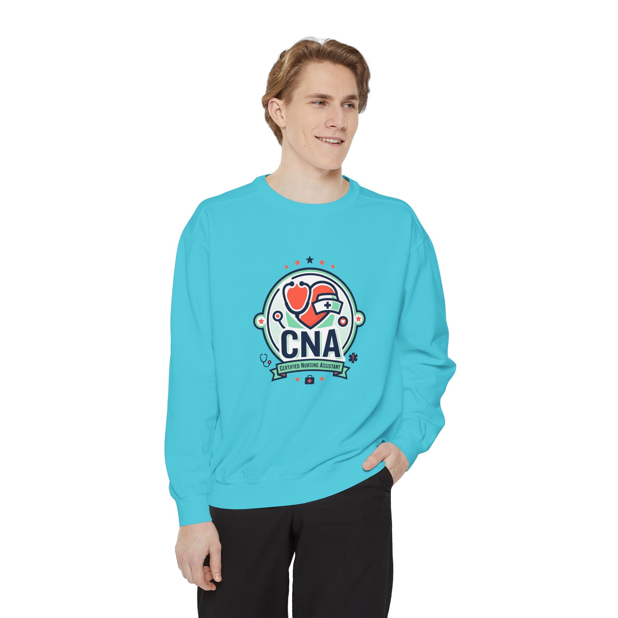 CNA Heart Stethoscope Sweatshirt — Certified Nursing Assistant Crewneck