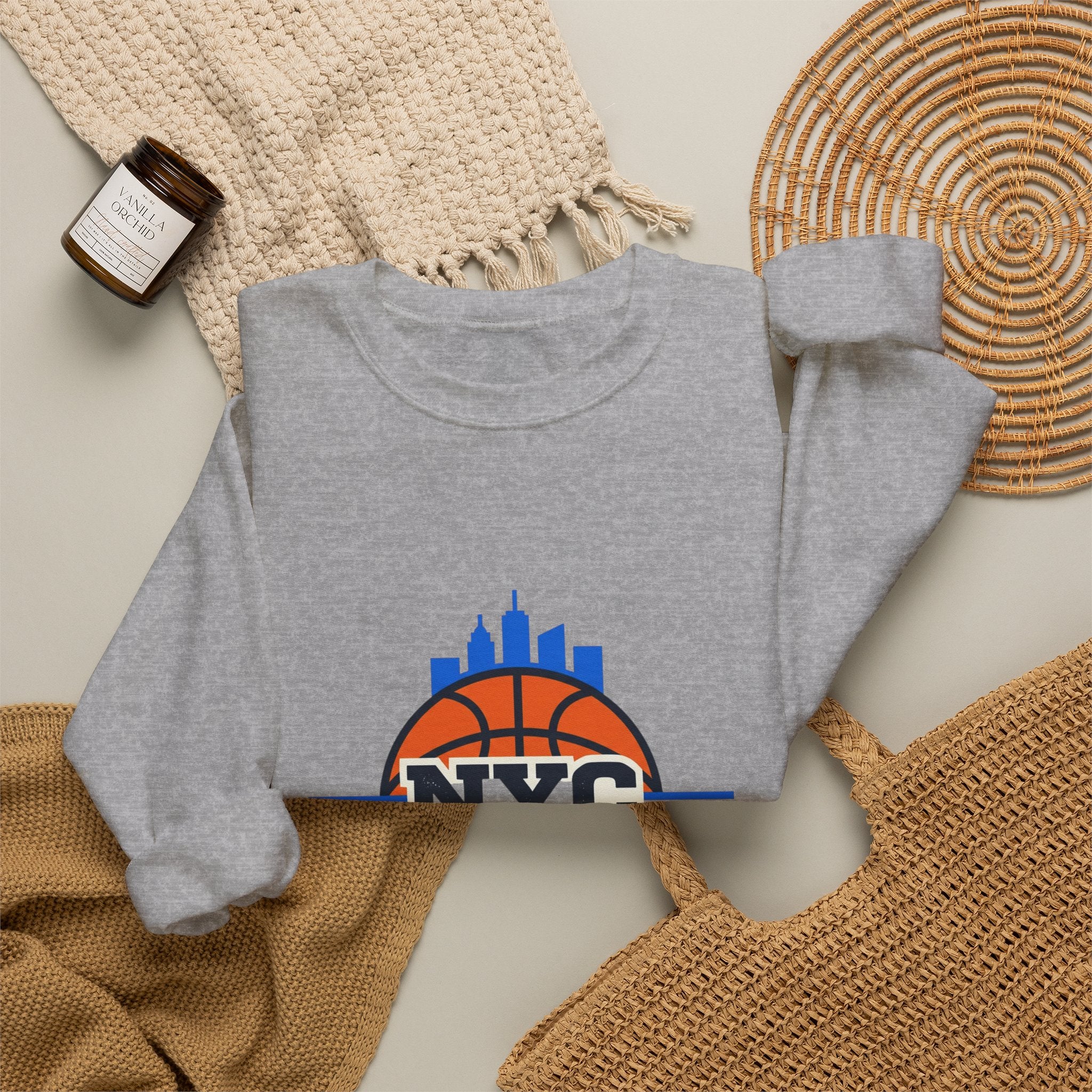 NYC Hoops Club Varsity Crewneck, city basketball, collegiate streetwear