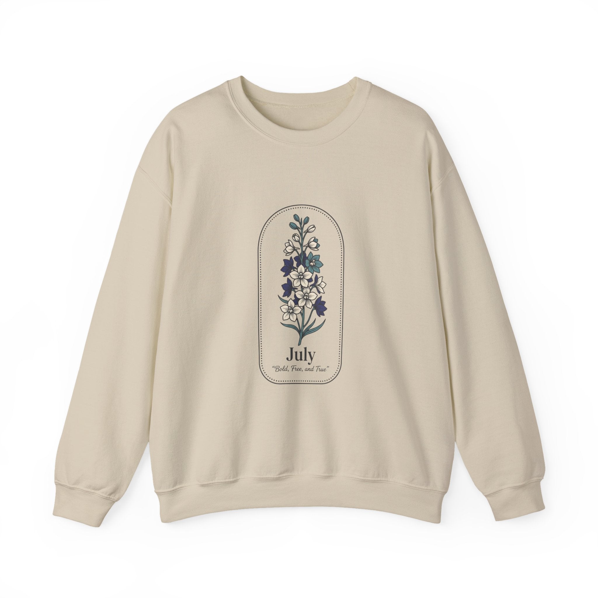 July Birth Month Flower Sweatshirt | Botanical Watercolor, Personalized