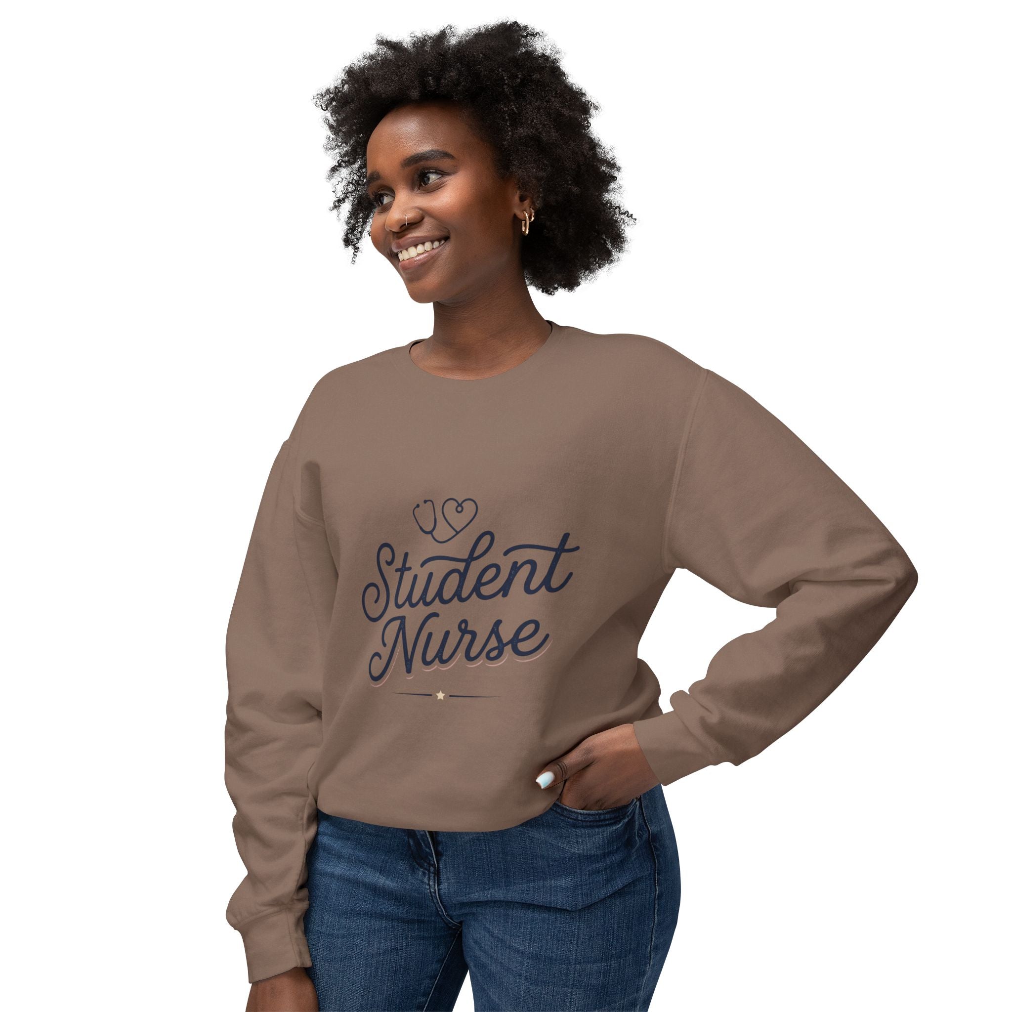 Student Nurse Crewneck Sweatshirt — Cute Stethoscope Nursing School Gift