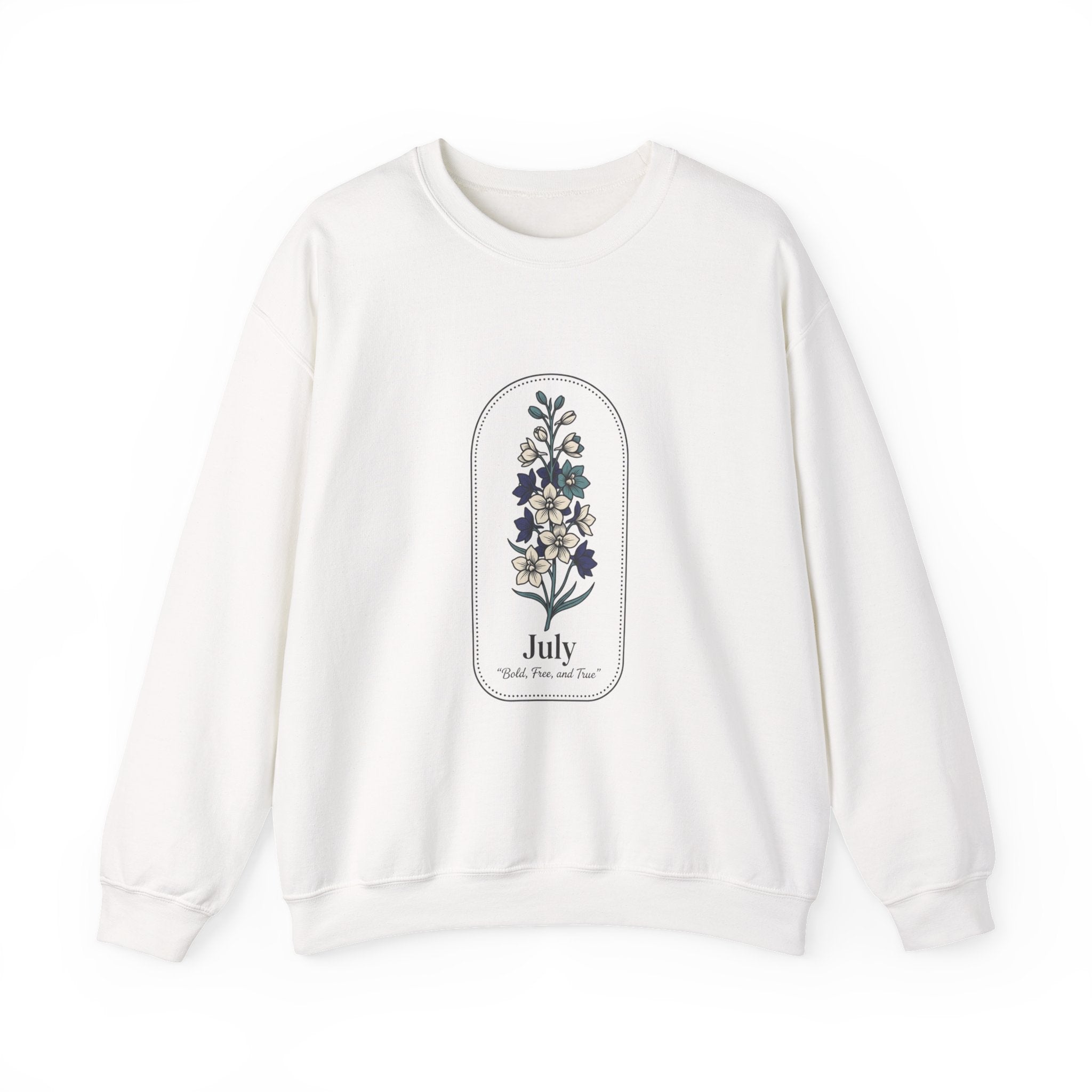July Birth Month Flower Sweatshirt | Botanical Watercolor, Personalized