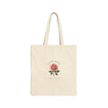 June Rose Birth Month Flower Tote, Botanical Watercolor Canvas Tote
