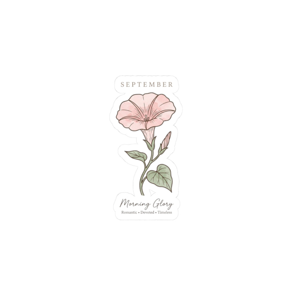 September Morning Glory Sticker | Birth Month Flower, Botanical Line Art