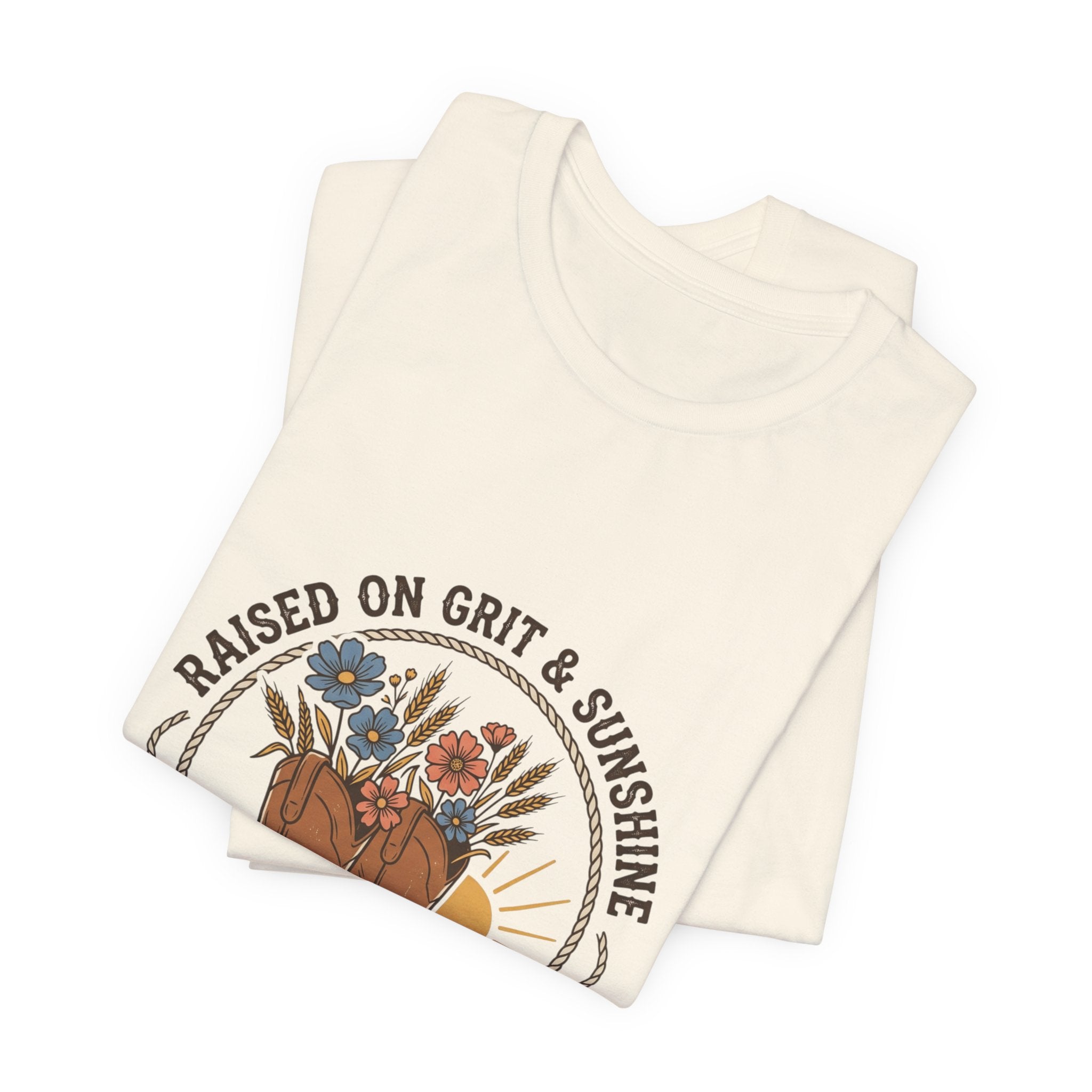 Raised on Grit & Sunshine Tee | Western Cowgirl Ranch Rustic Prairie