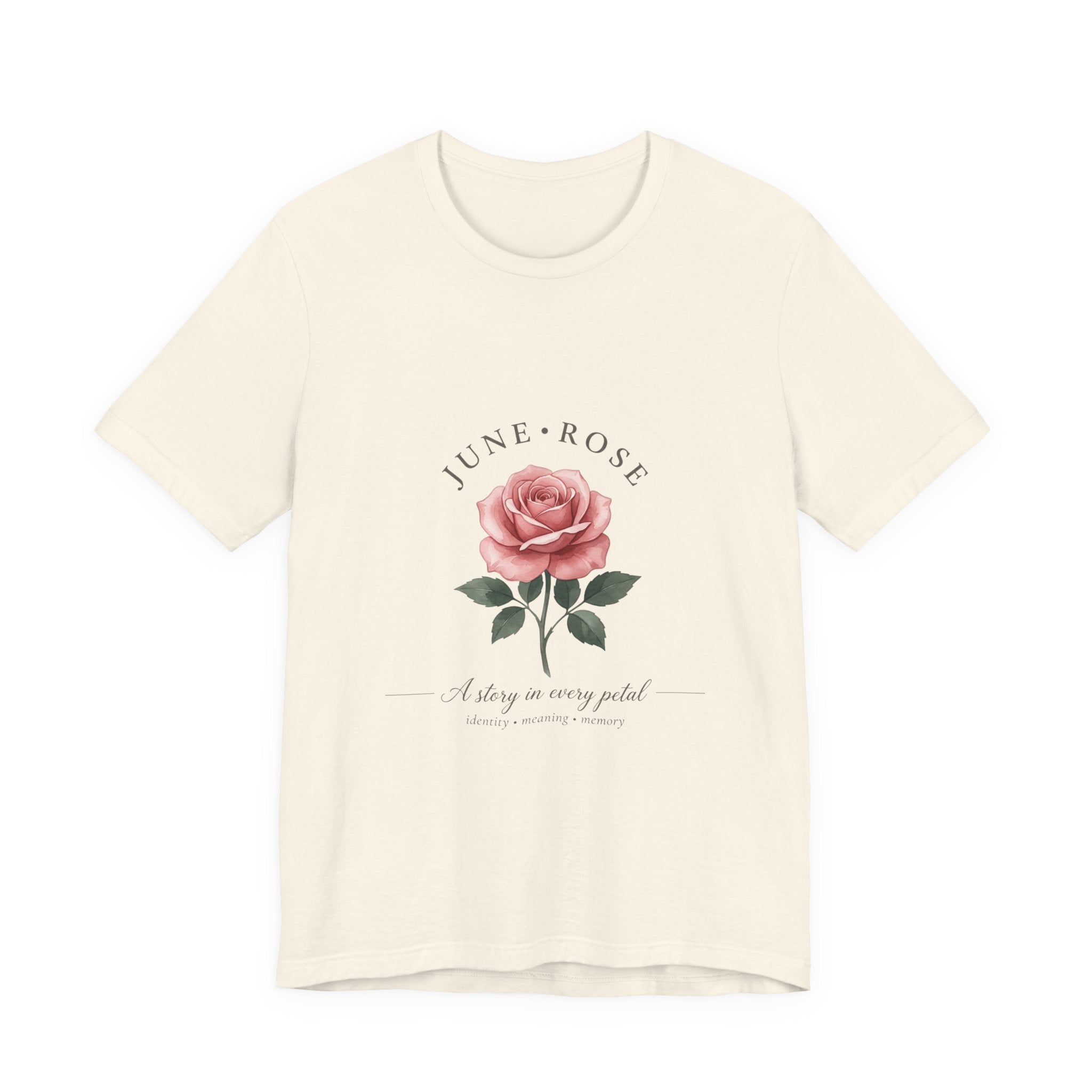 June Rose Birth Month Flower Tee | Botanical Watercolor, Personalized Name