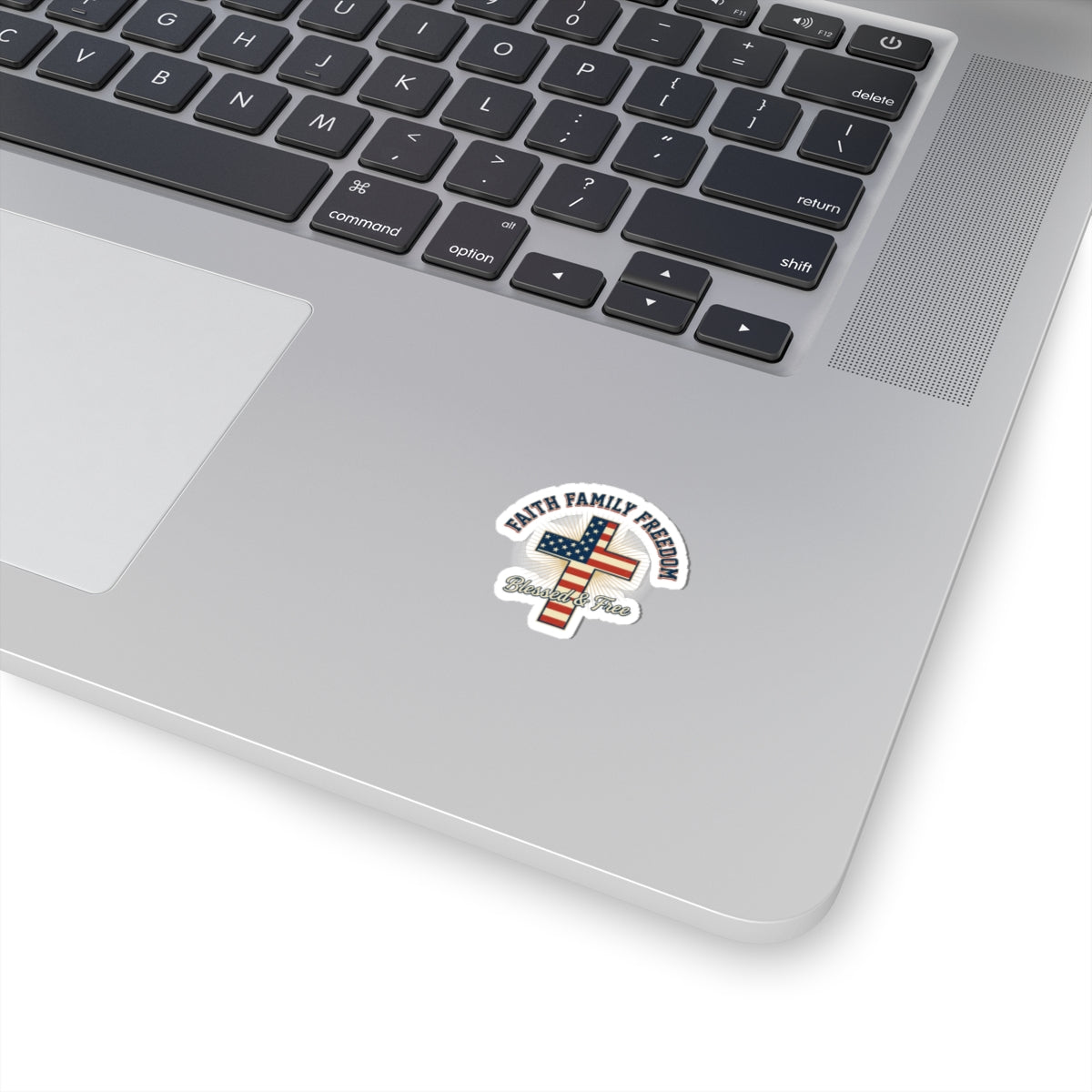 Faith Family Freedom Cross Sticker | Patriotic, July 4th, Vintage Americana