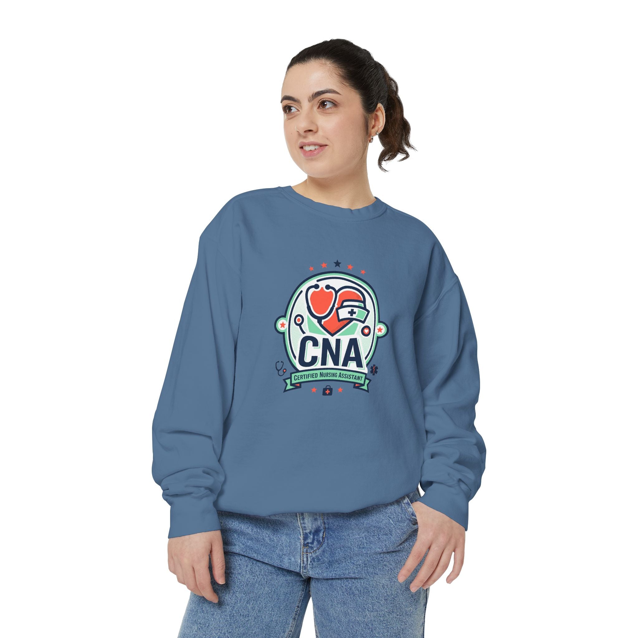 CNA Heart Stethoscope Sweatshirt — Certified Nursing Assistant Crewneck