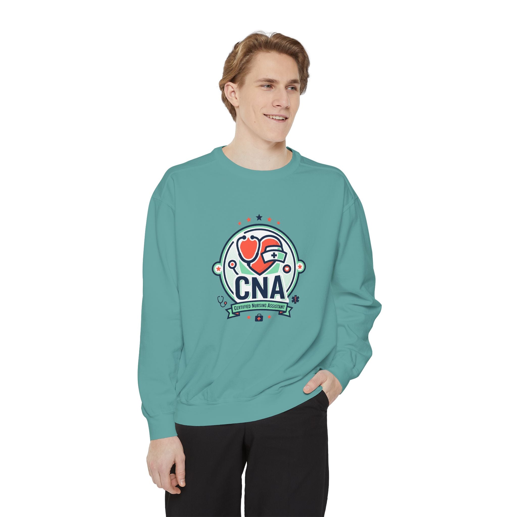 CNA Heart Stethoscope Sweatshirt — Certified Nursing Assistant Crewneck