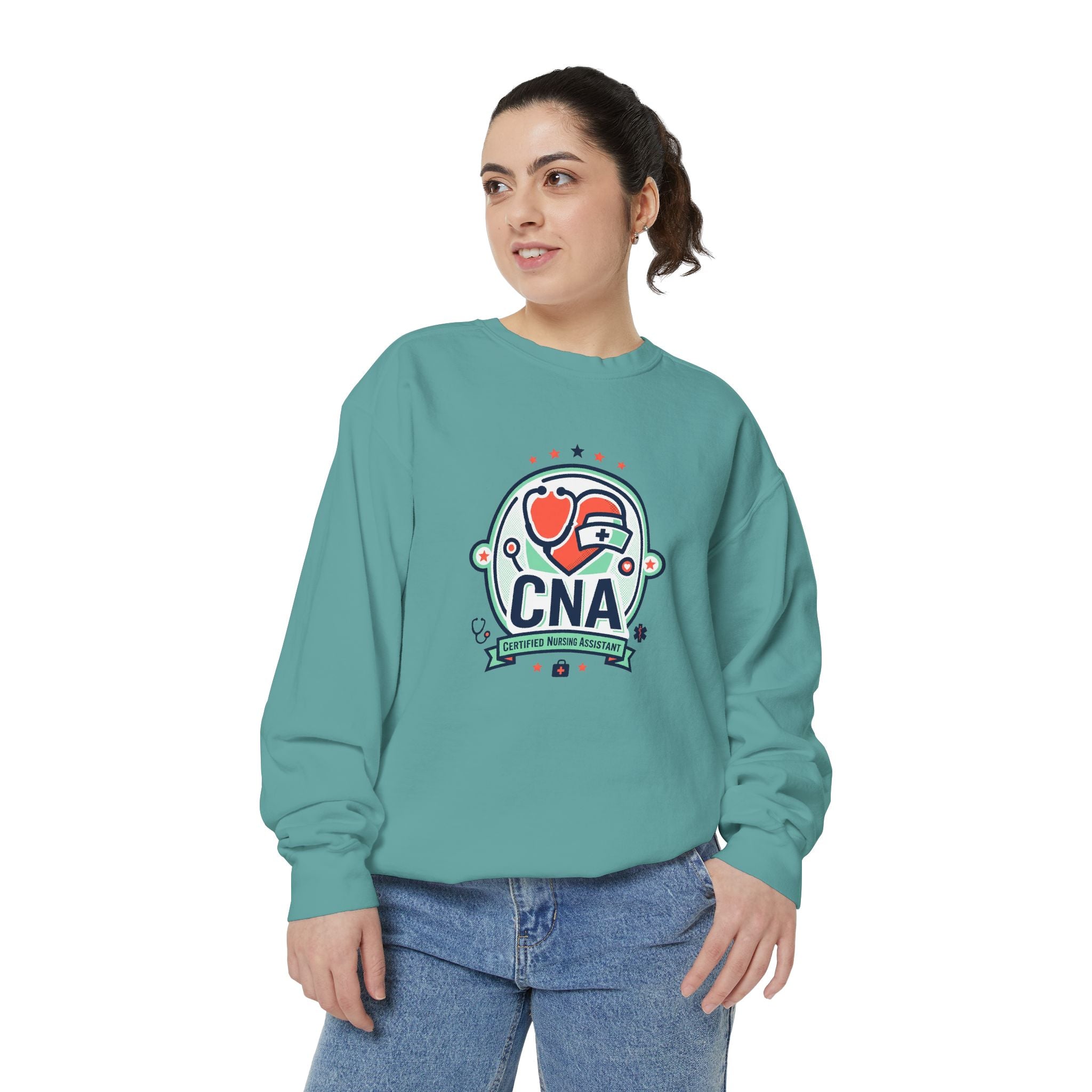 CNA Heart Stethoscope Sweatshirt — Certified Nursing Assistant Crewneck