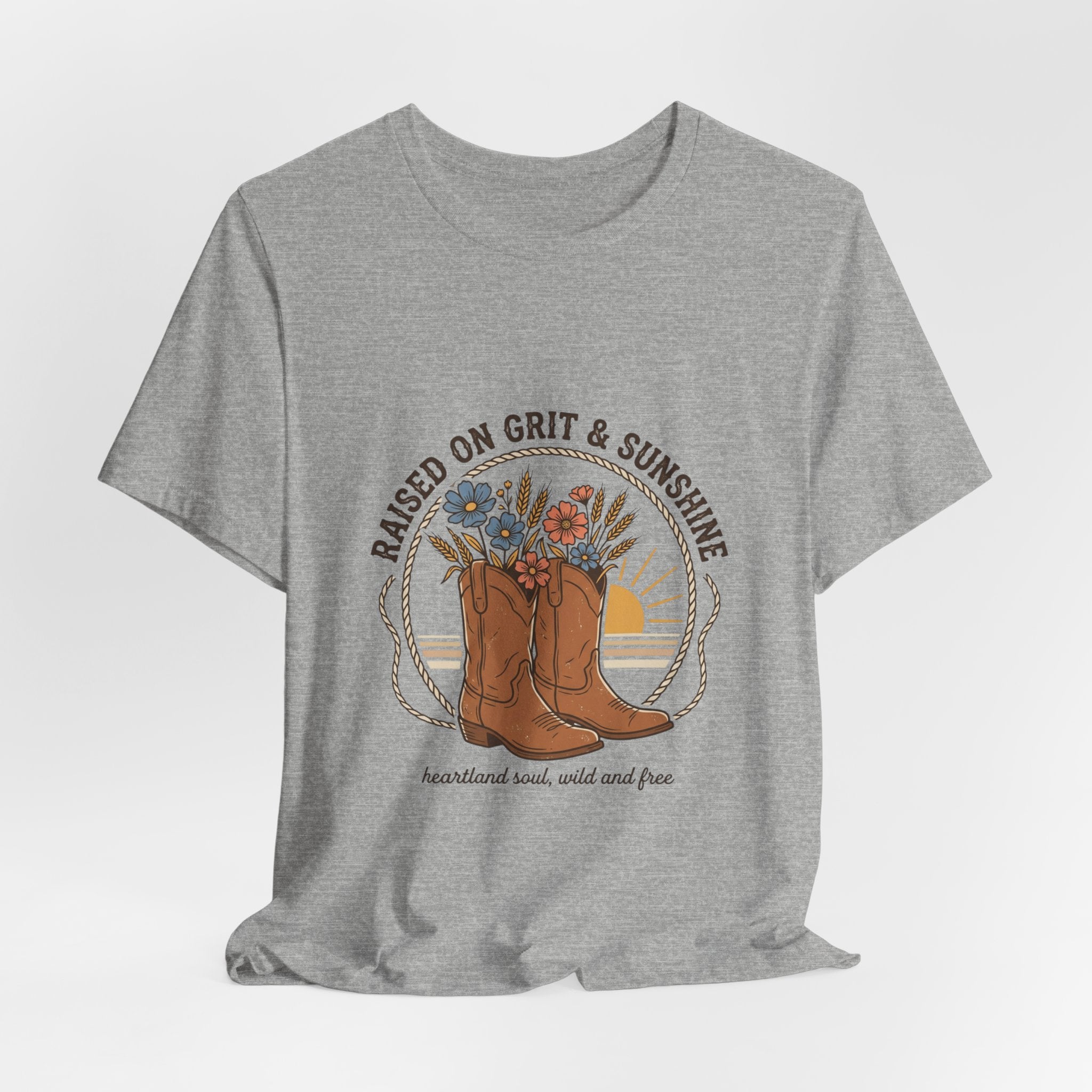 Raised on Grit & Sunshine Tee | Western Cowgirl Ranch Rustic Prairie